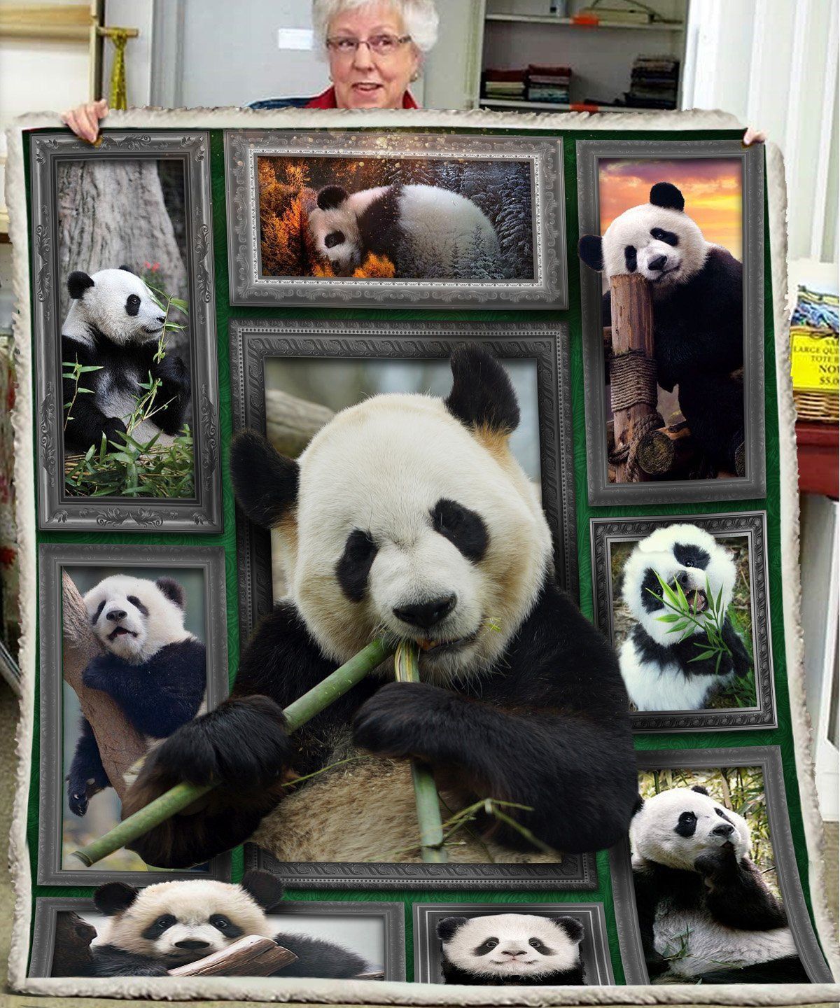 3D Panda Sherpa Fleece Blanket