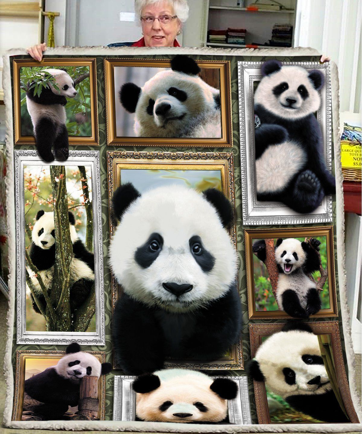 3D Panda Sherpa Fleece Blanket