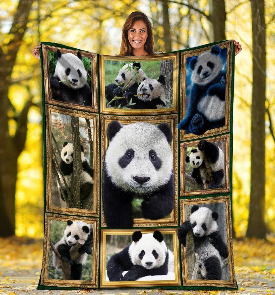 3d Panda Wild Animals Fleece Blanket