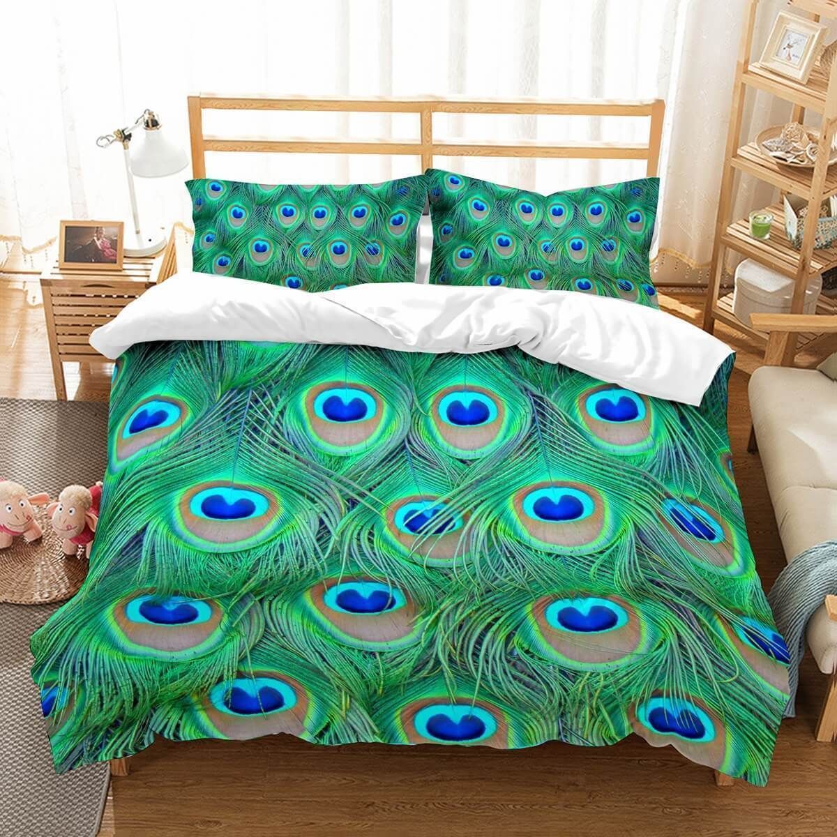 3d Peacock Feathers Bedding Set