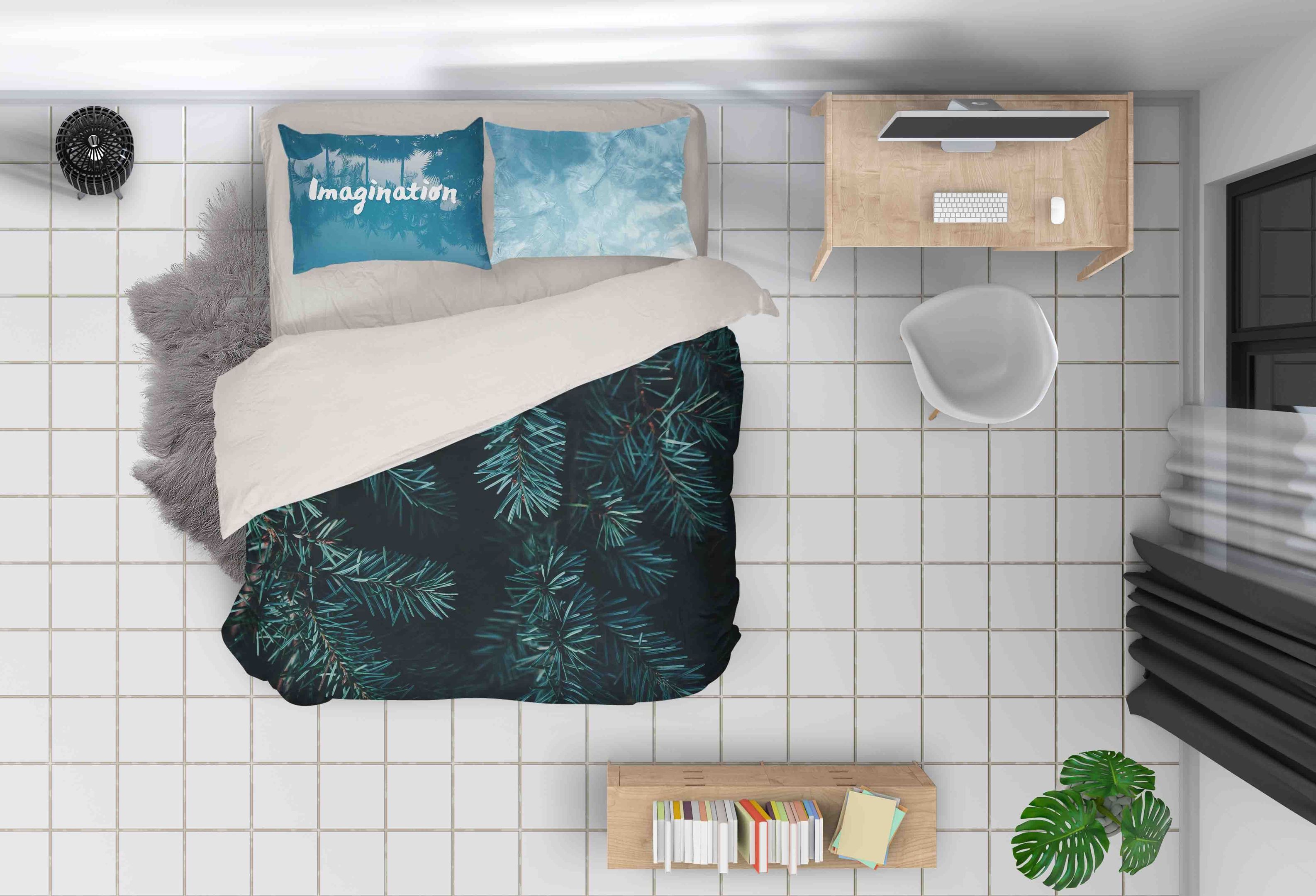 3d Pine Branches Bedding Set