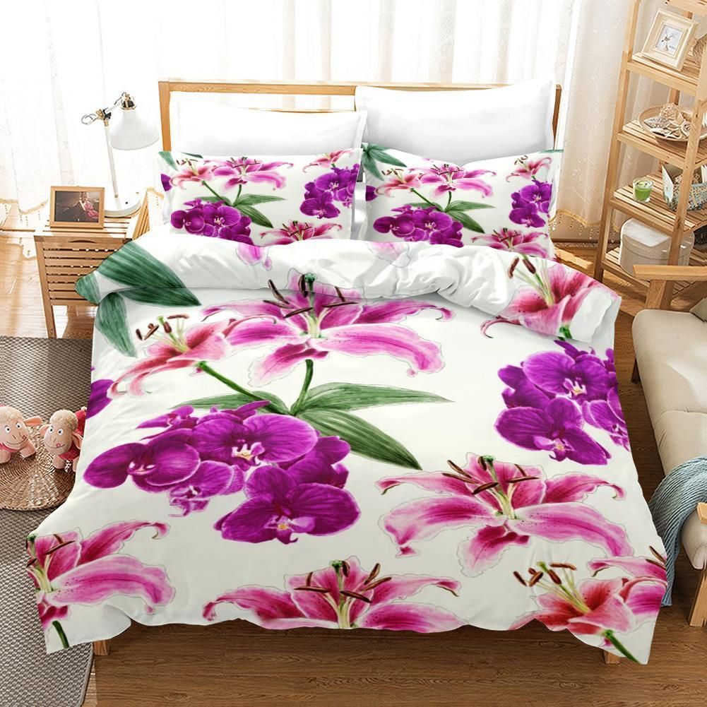 3d Pink Flowers Daffodil Bedding Set
