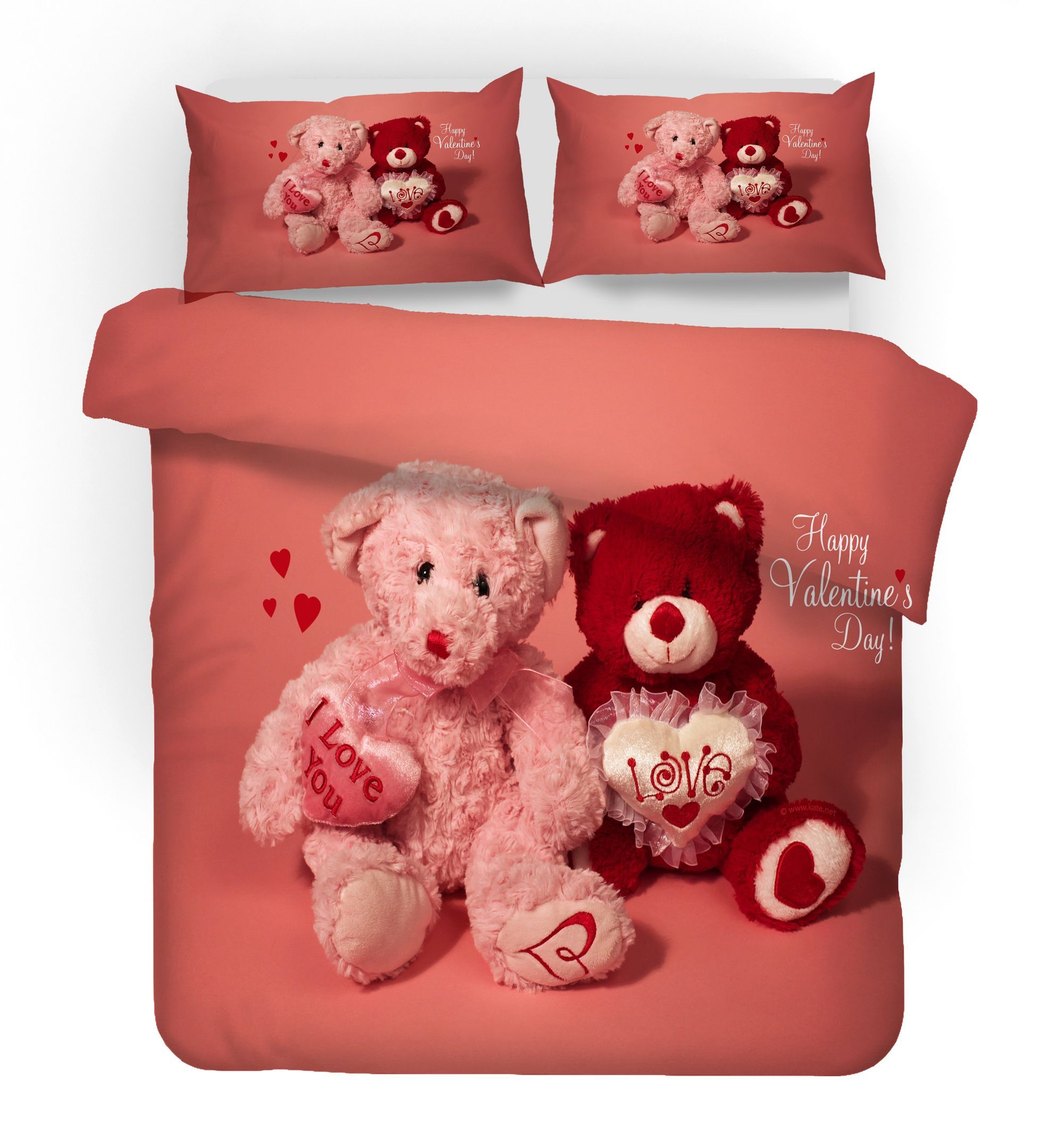 3d Pink Teddy Bear Bedding Set