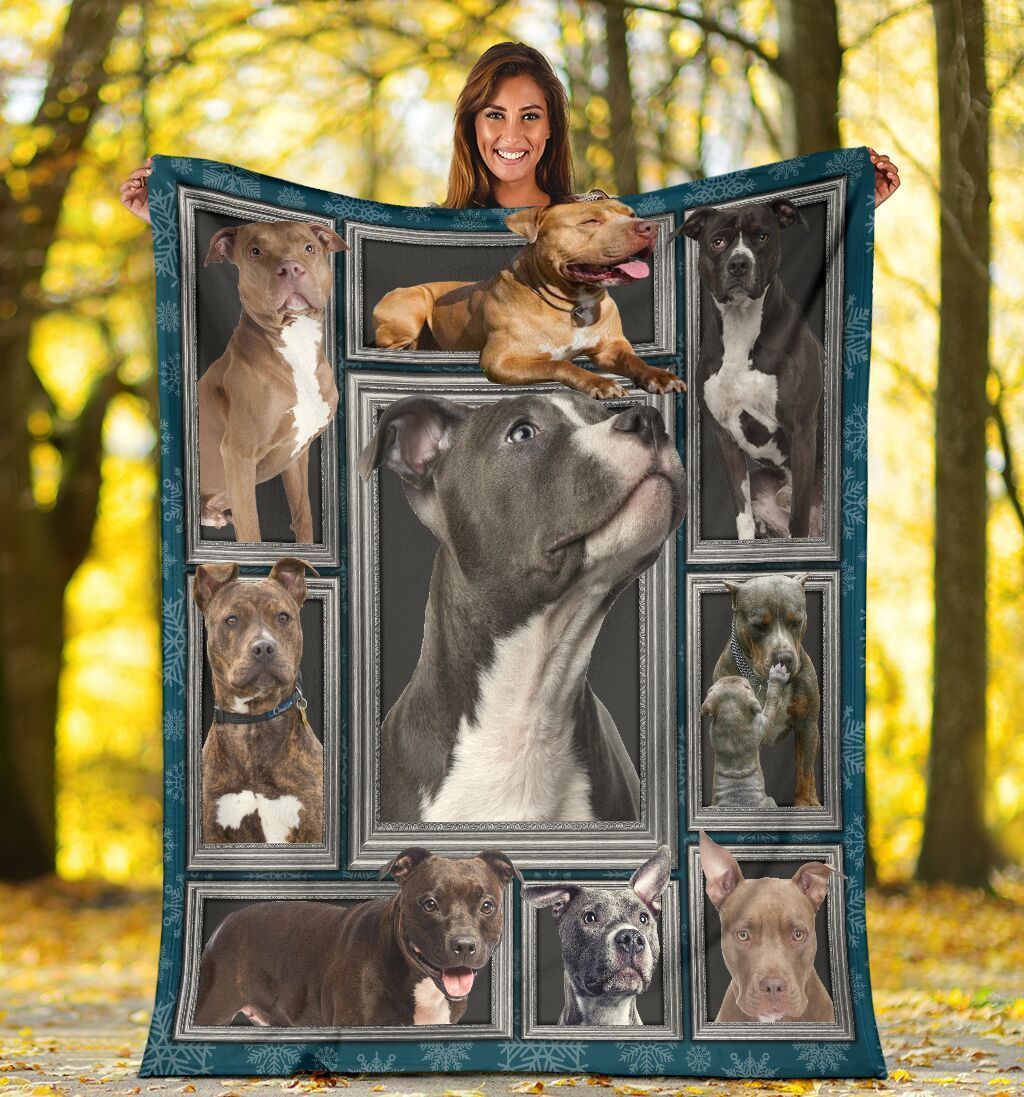 3d Pitbull Funny Pit Bull Dog Lover Gift Fleece Blanket