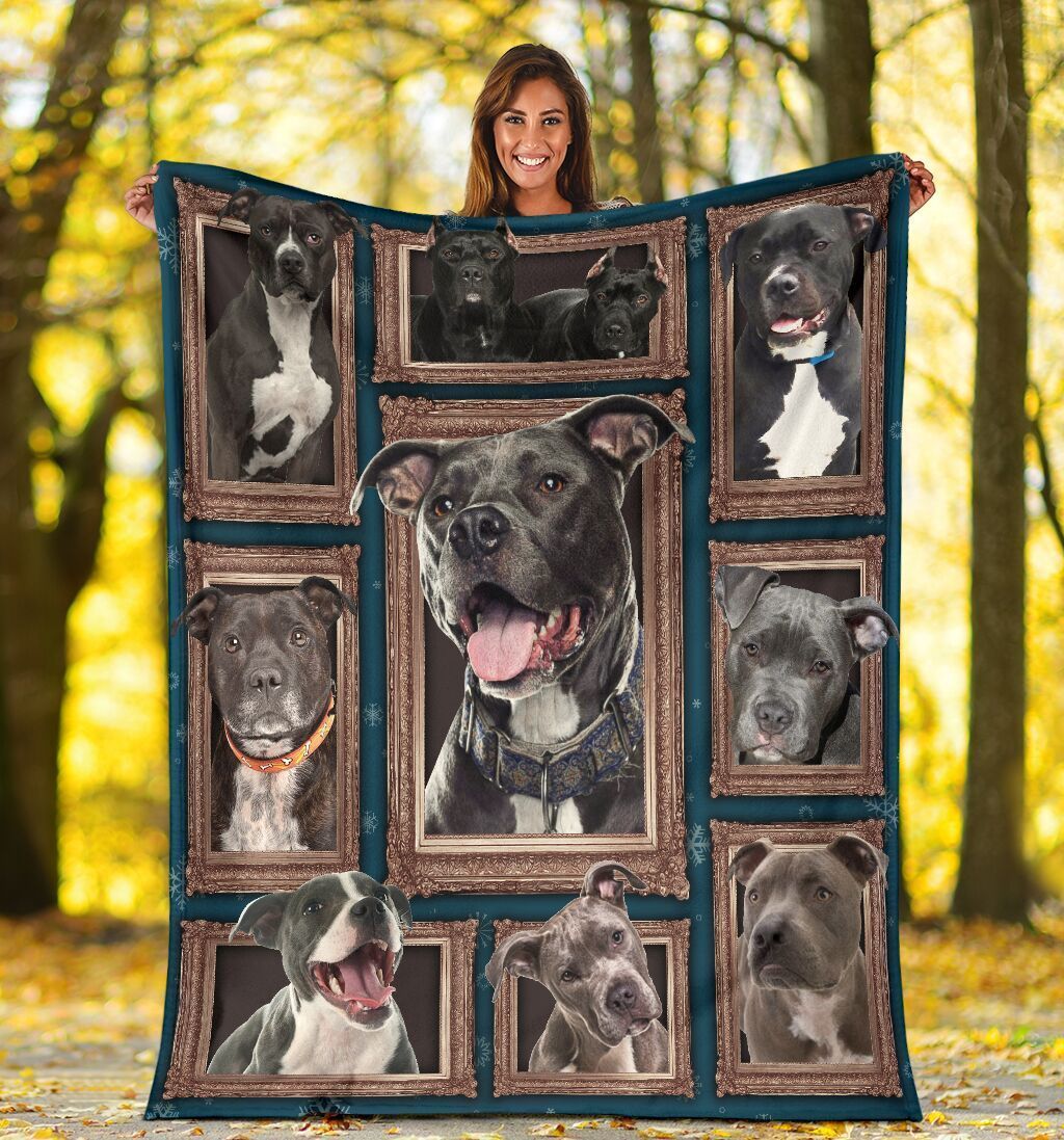 3d Pitbull Funny Pit Bull Dog Lover Gifts Fleece Blanket