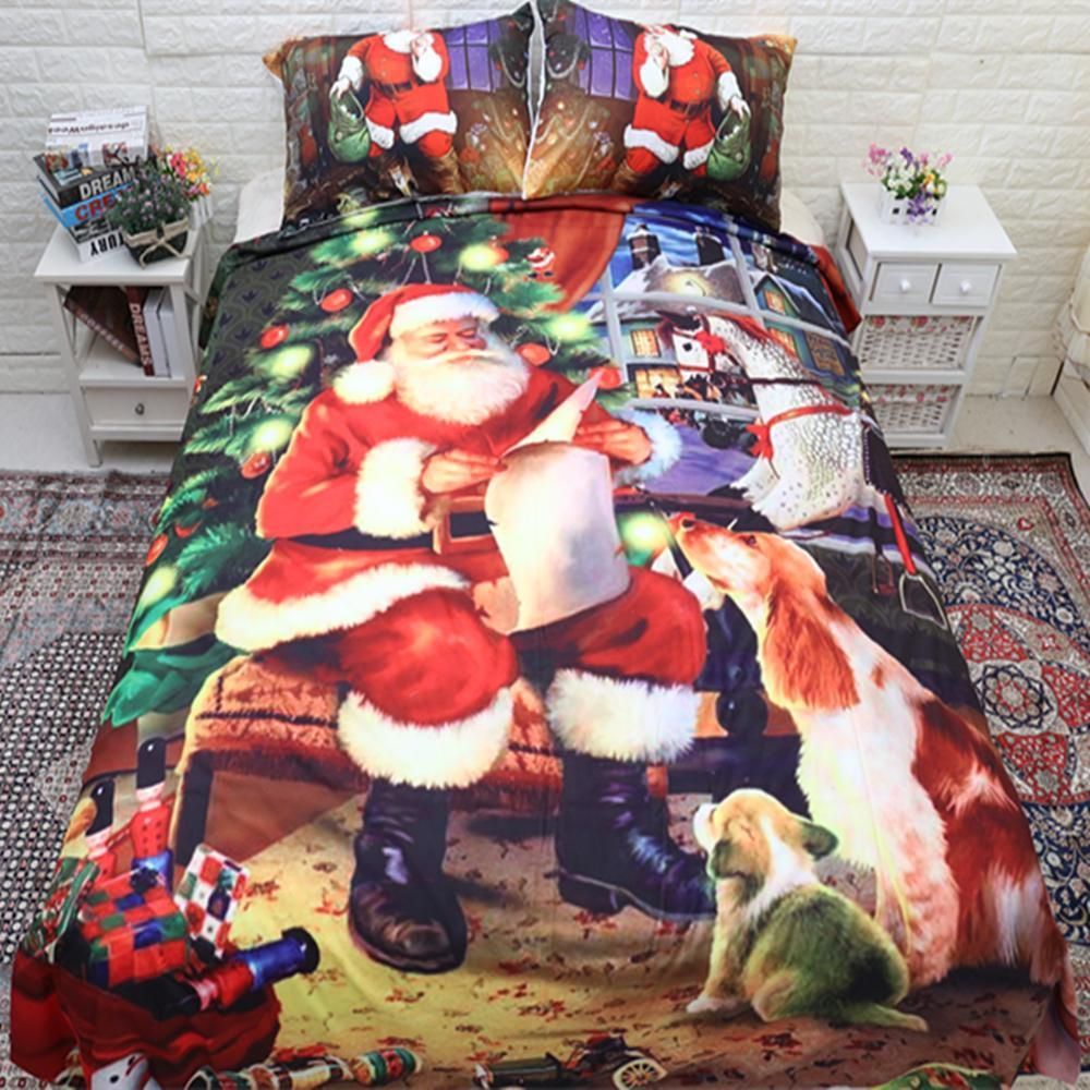 3d Print Christmas Santa Claus Bedding Set