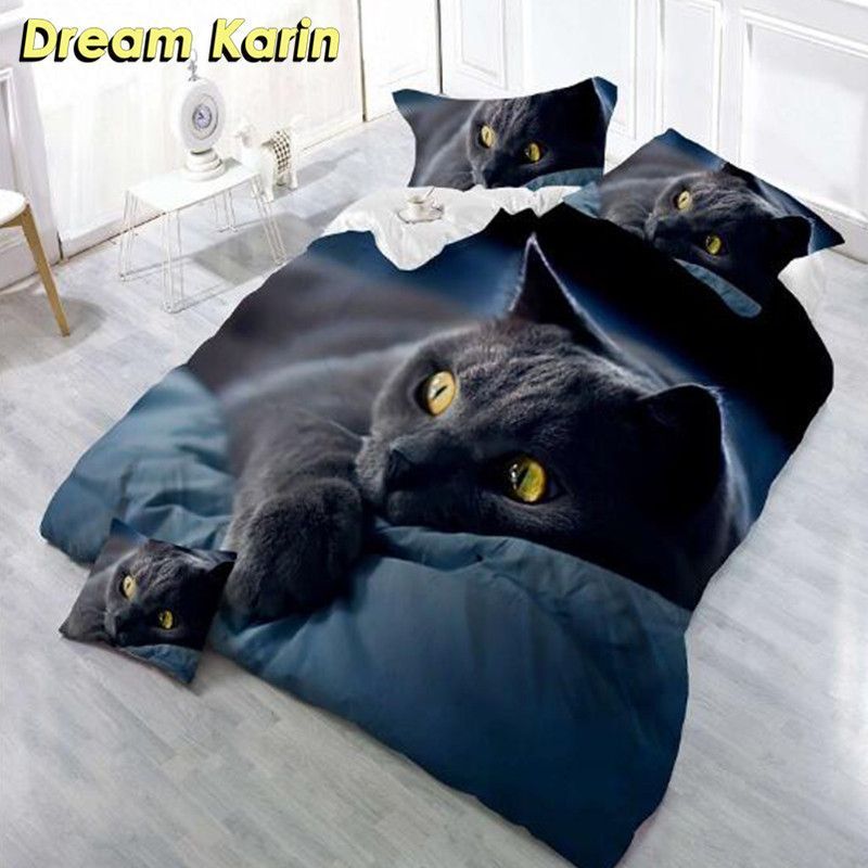 3d Printed Duvet Cover Sets Animal Cat Bedding Set