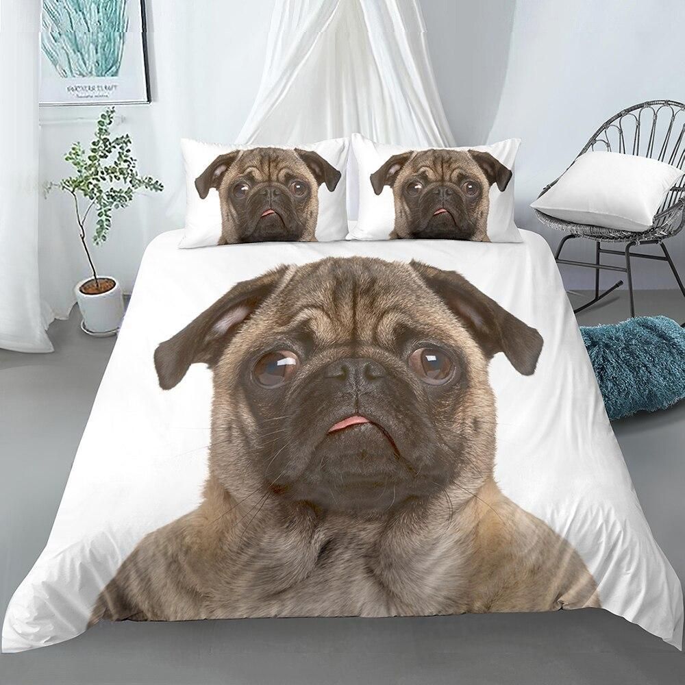 3d Pug Dog Lovers Bedding Set