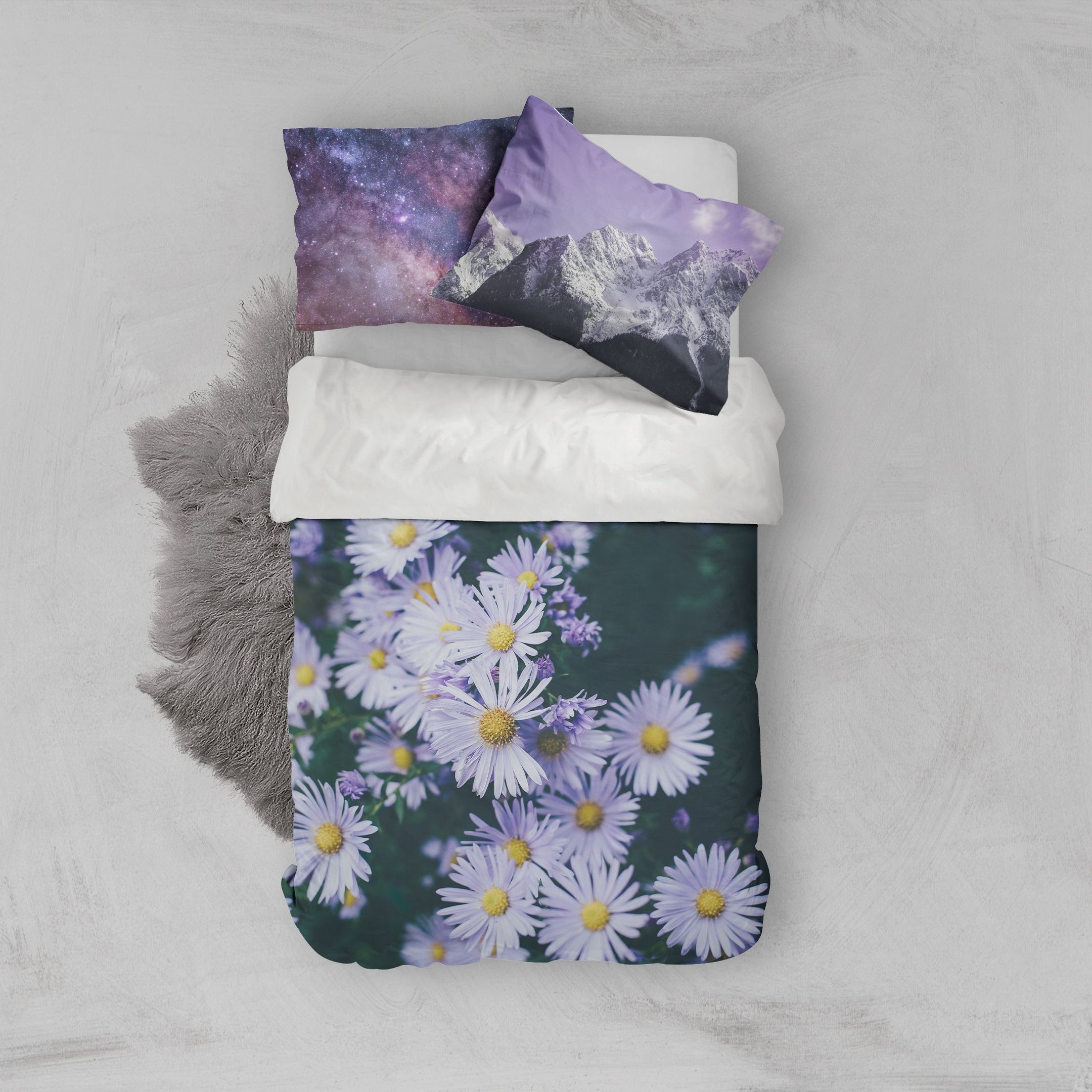3d Purple Flowers Bedding Set