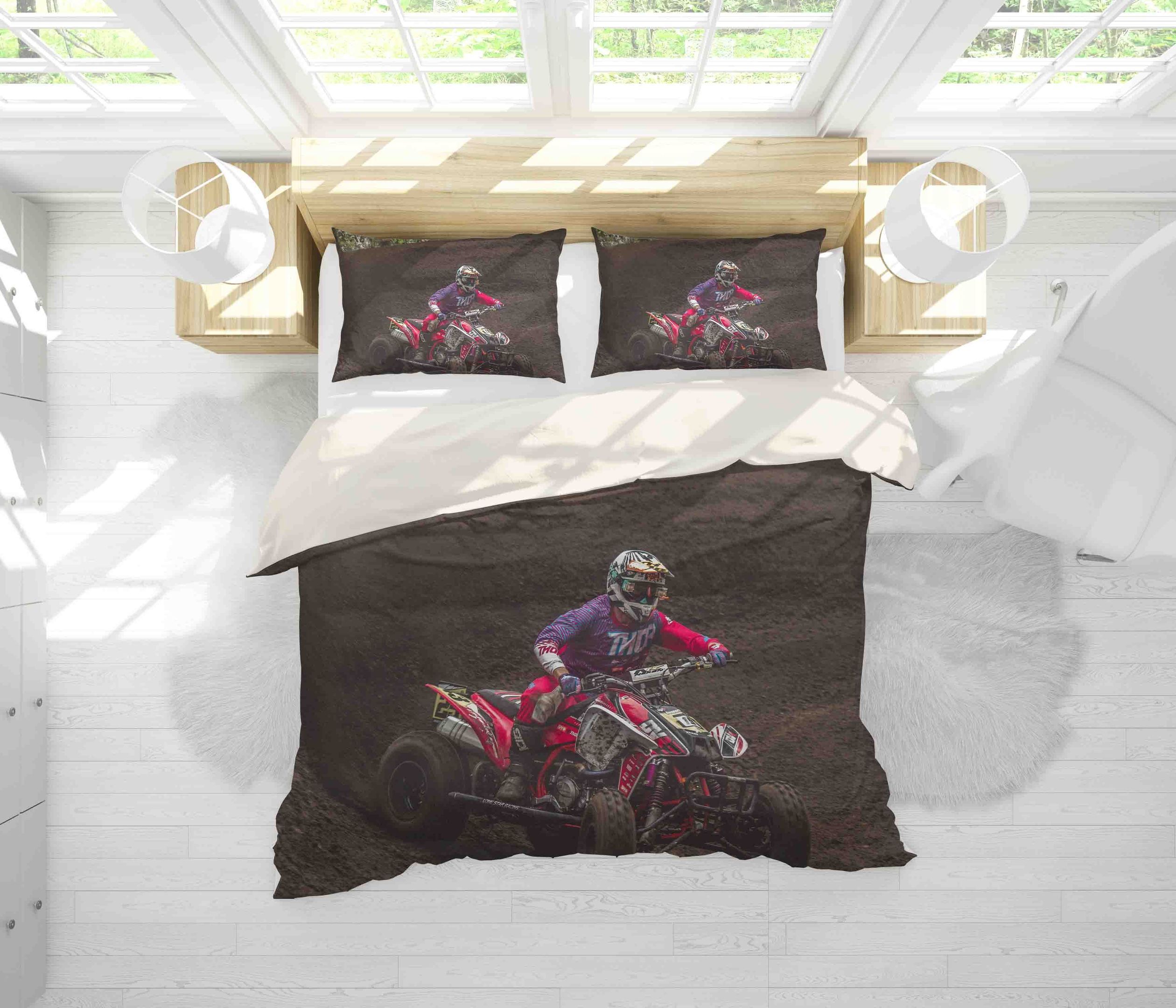 3d Riding Dirt Bike Bedding Set