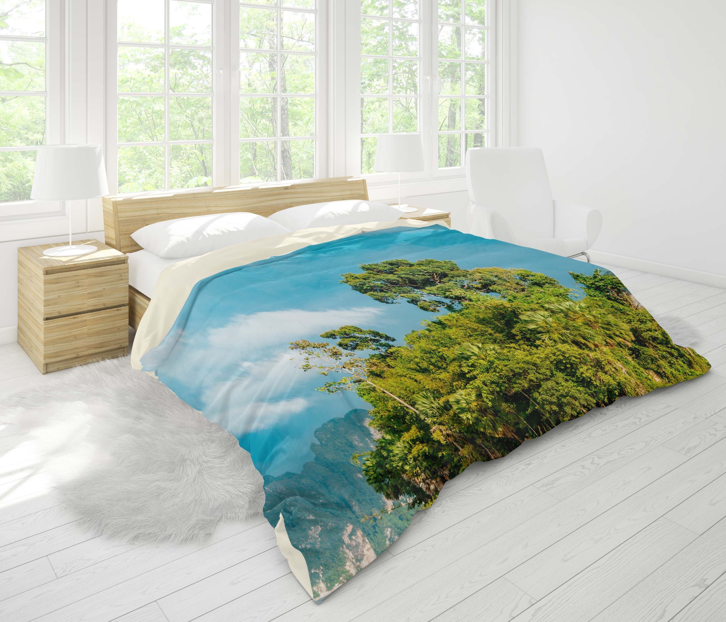 3d Sea Island Forest Bedding Set