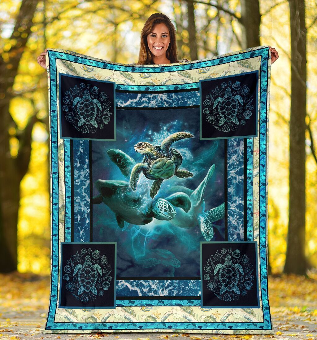3d Sea Turtles Cute Turtle Gifts Fleece Blanket
