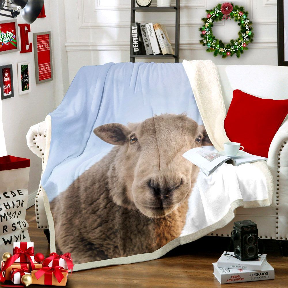 3d Sheep Sherpa Fleece Blanket