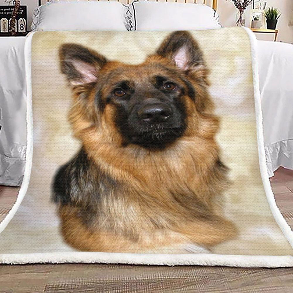 3d Shepherd Dog Sherpa Fleece Blanket