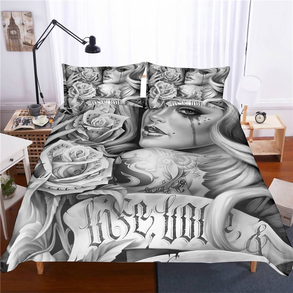 3d Skull Beauty Bedding Set