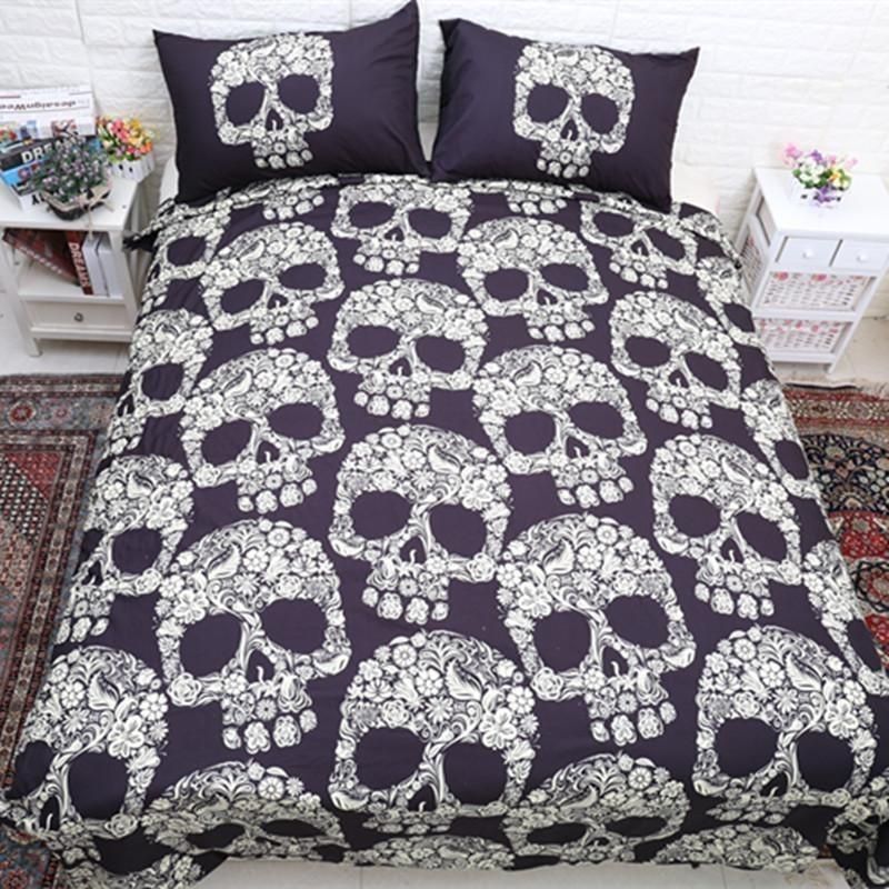 3D Skull Bedding Set