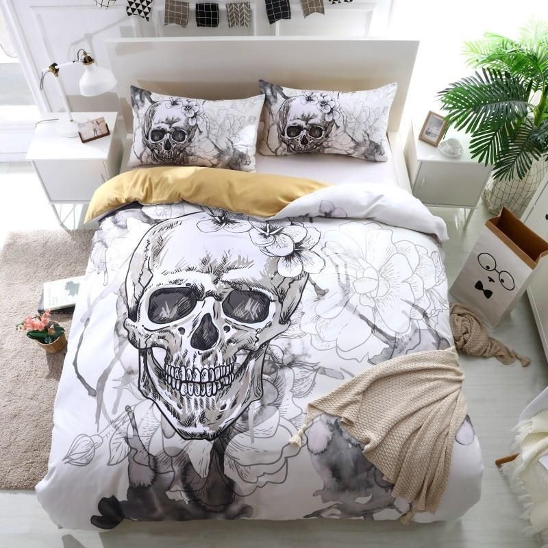 3D Skull Bedding Set