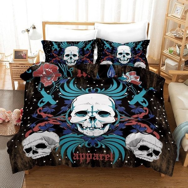 3D Skull Bedding Set
