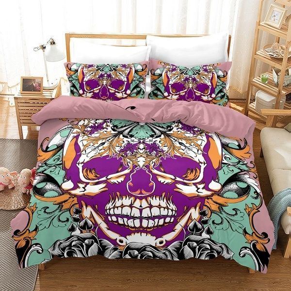 3D Skull Bedding Set