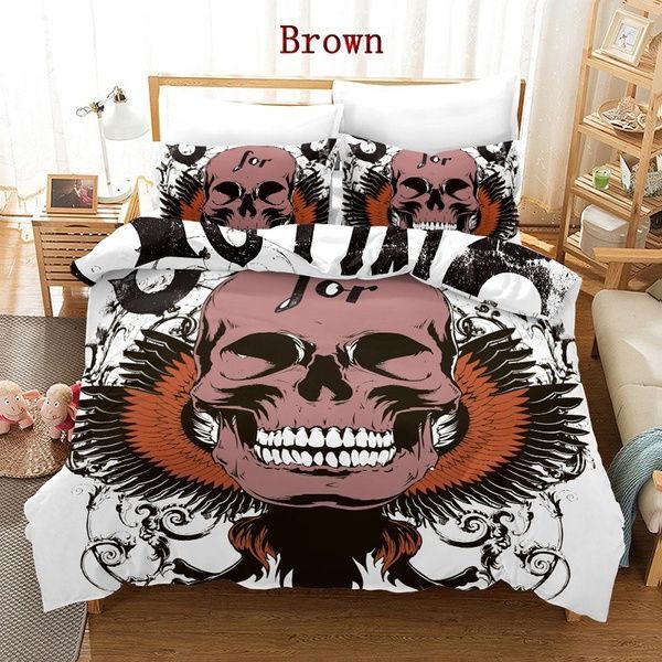 3D Skull Bedding Set