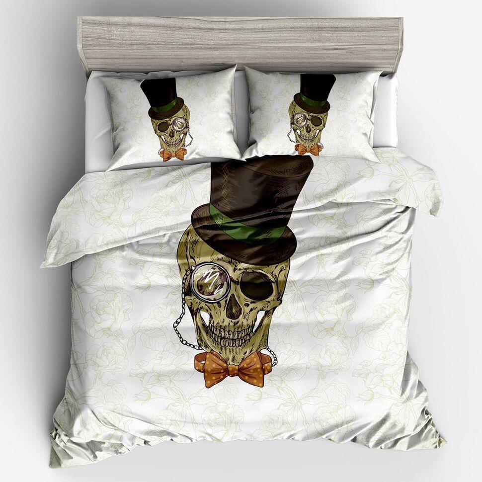 3d Skull Bedding Set
