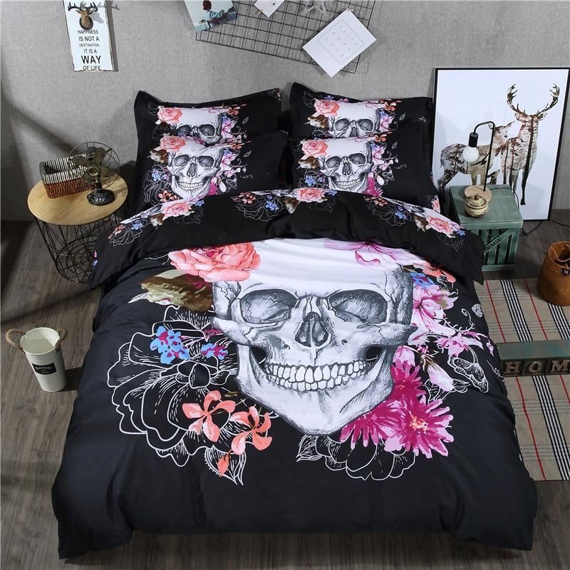 3D Skull Design Bedding Set