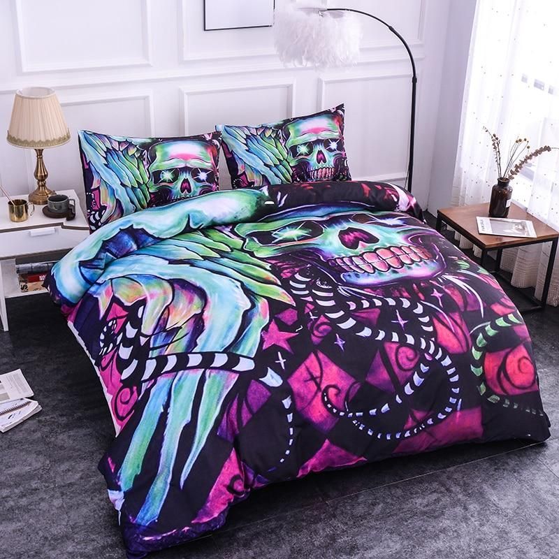 3d Skull Snake Tail Bedding Set