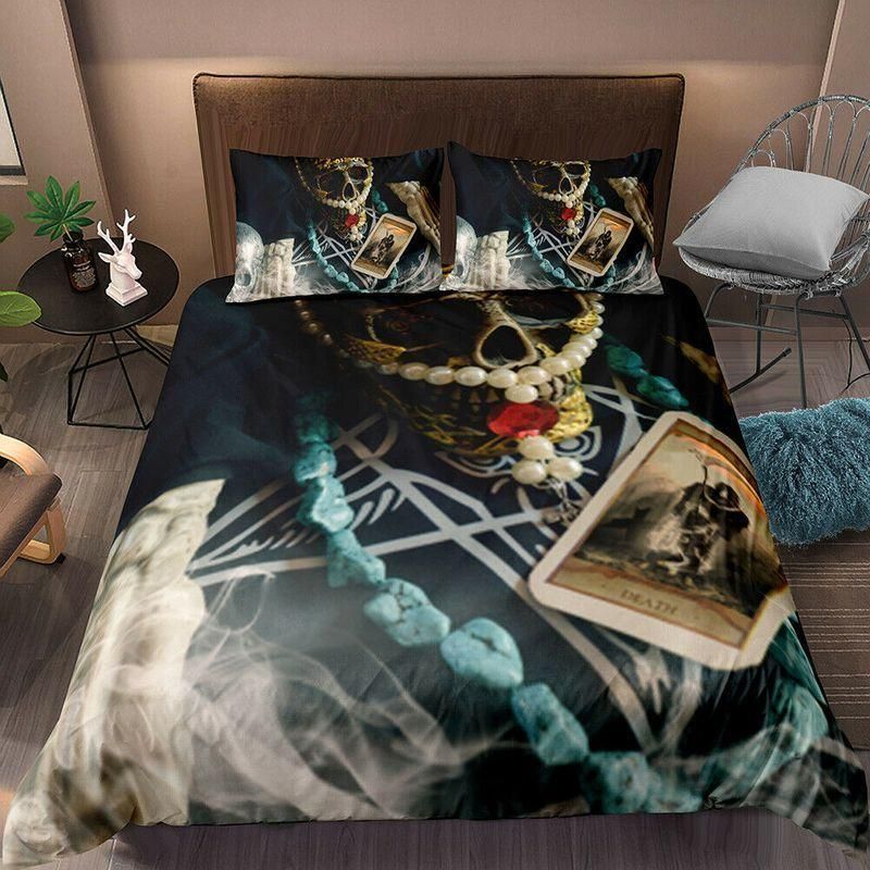 3D Skull Tarot Card Bedding Set