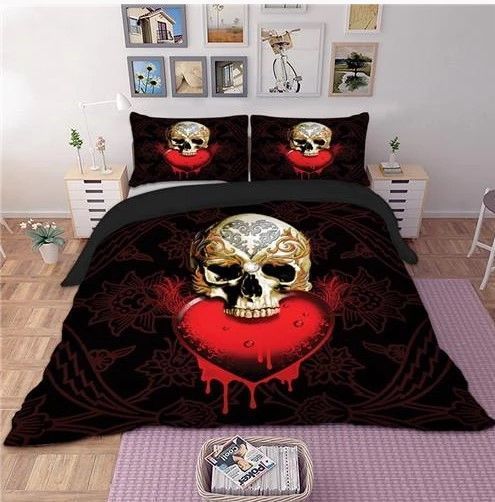 3d Skull Usa Cool Bedding Set