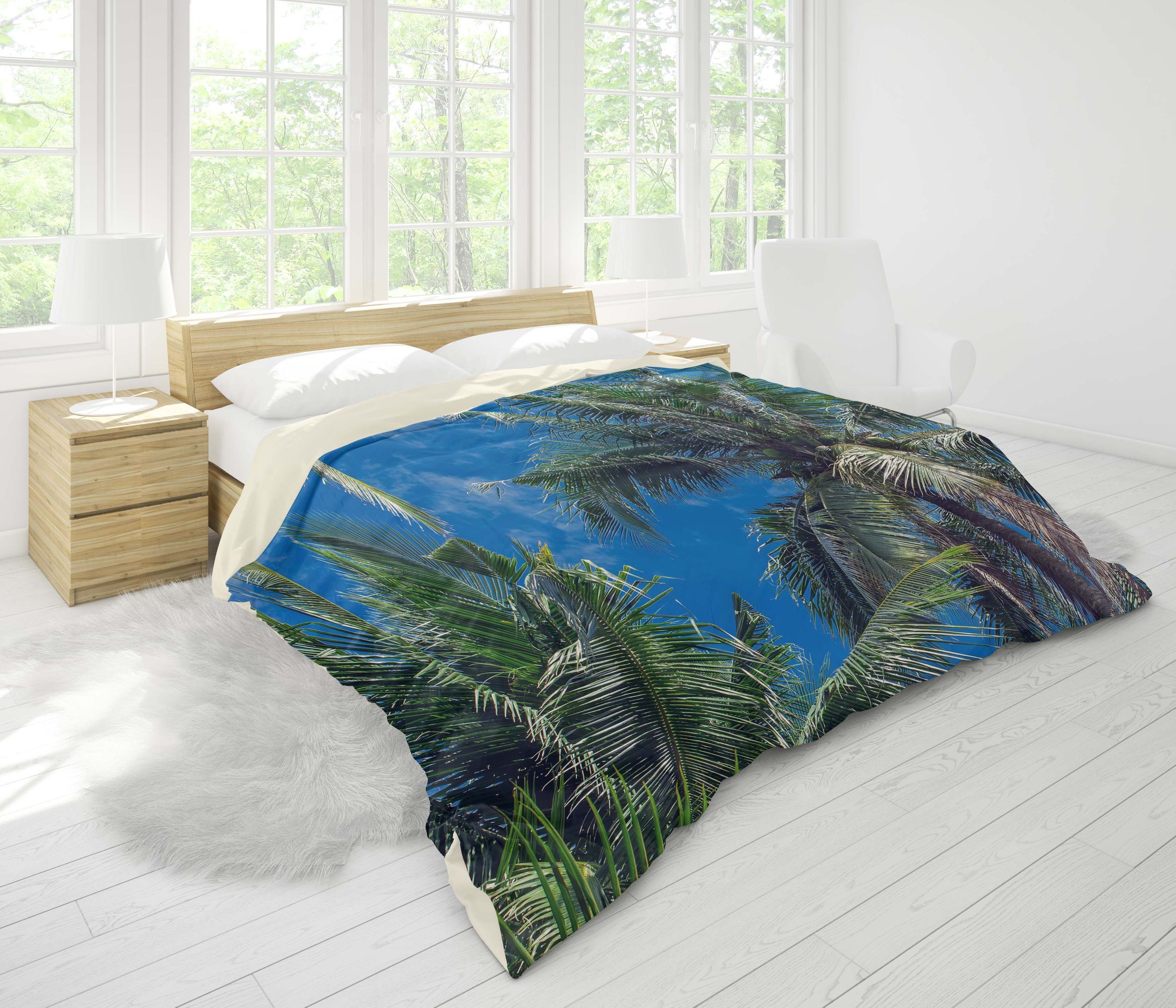 3d Sky Coconut Tree Bedding Set