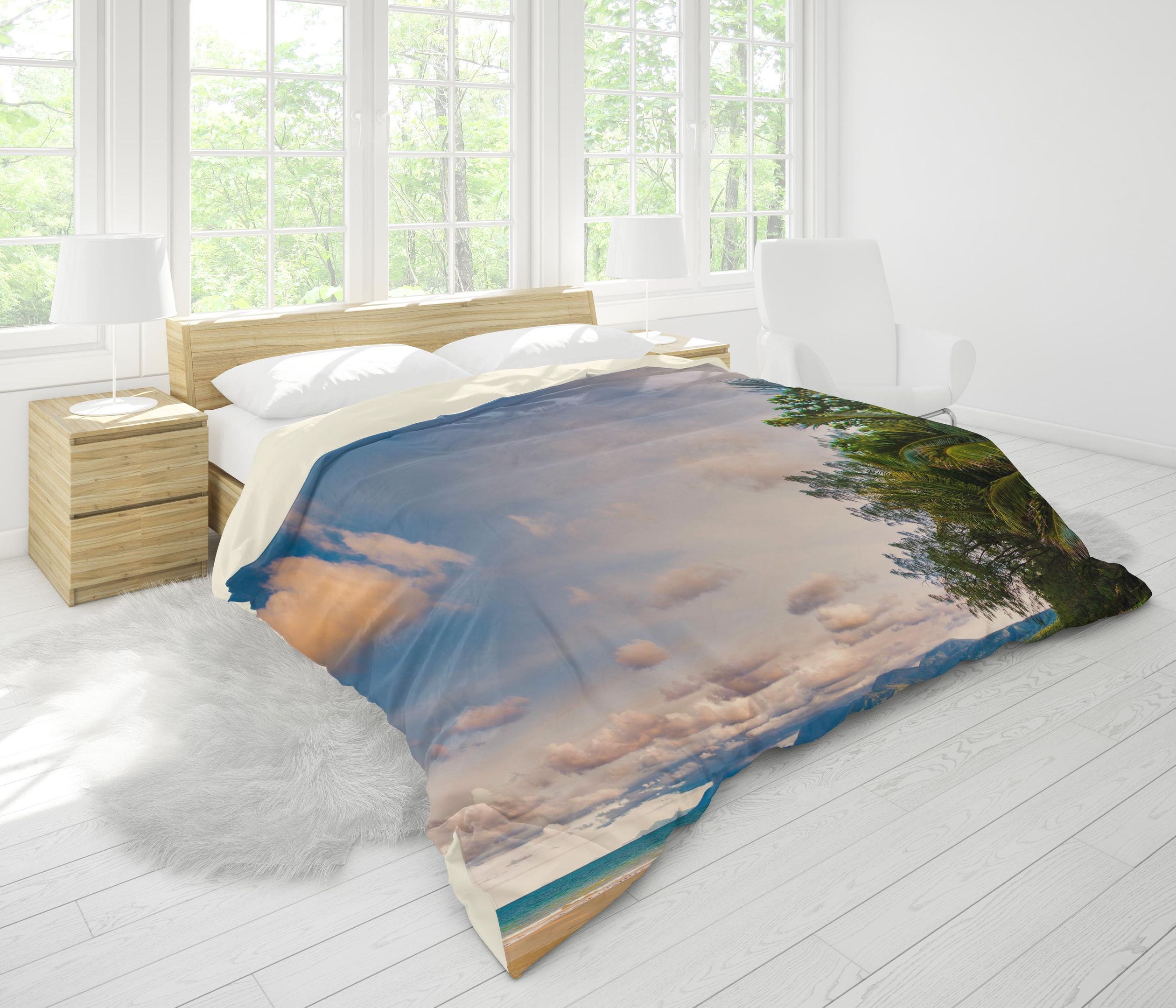 3d Sky Sea Mountains Beach Forest Comfortable Bedding Set