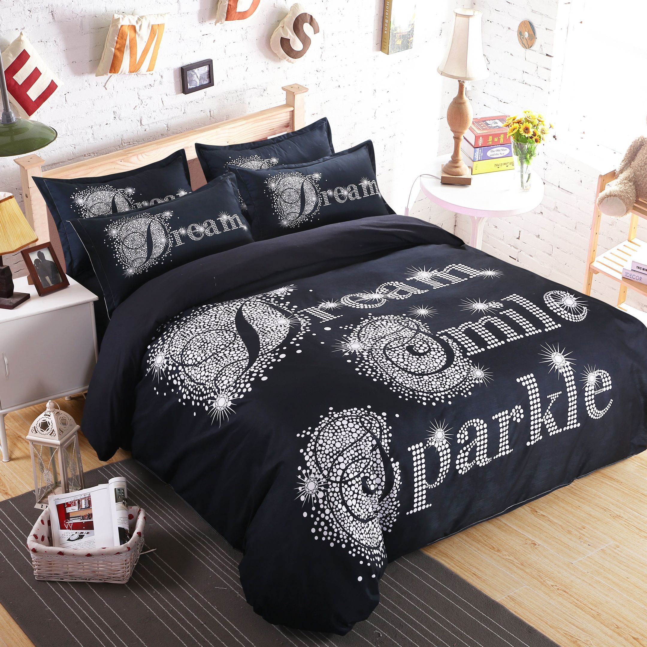 3d Smile Black Bedding Set