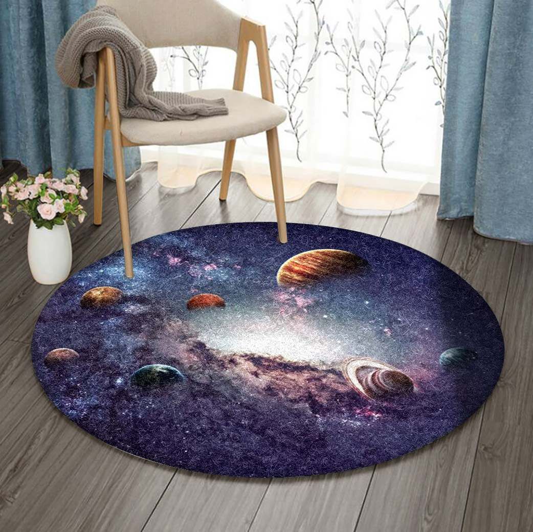 3d Space Round Carpet