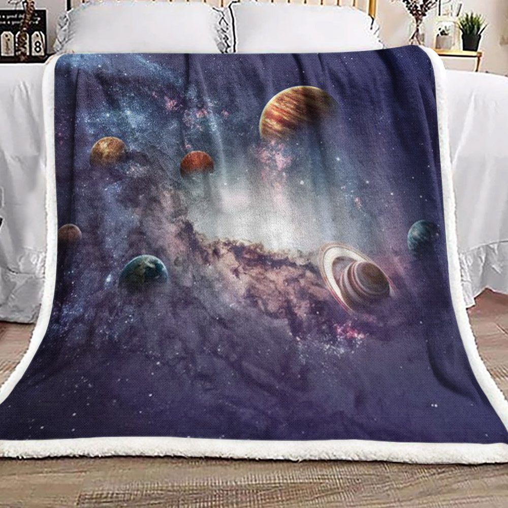 3d Space Sherpa Fleece Blanket