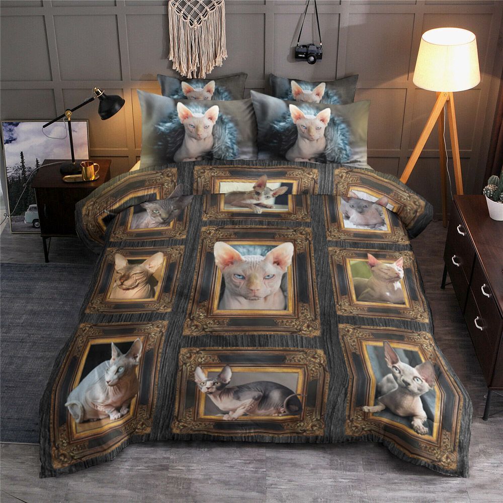 3D Sphynx Cat Portrait Bedding Set