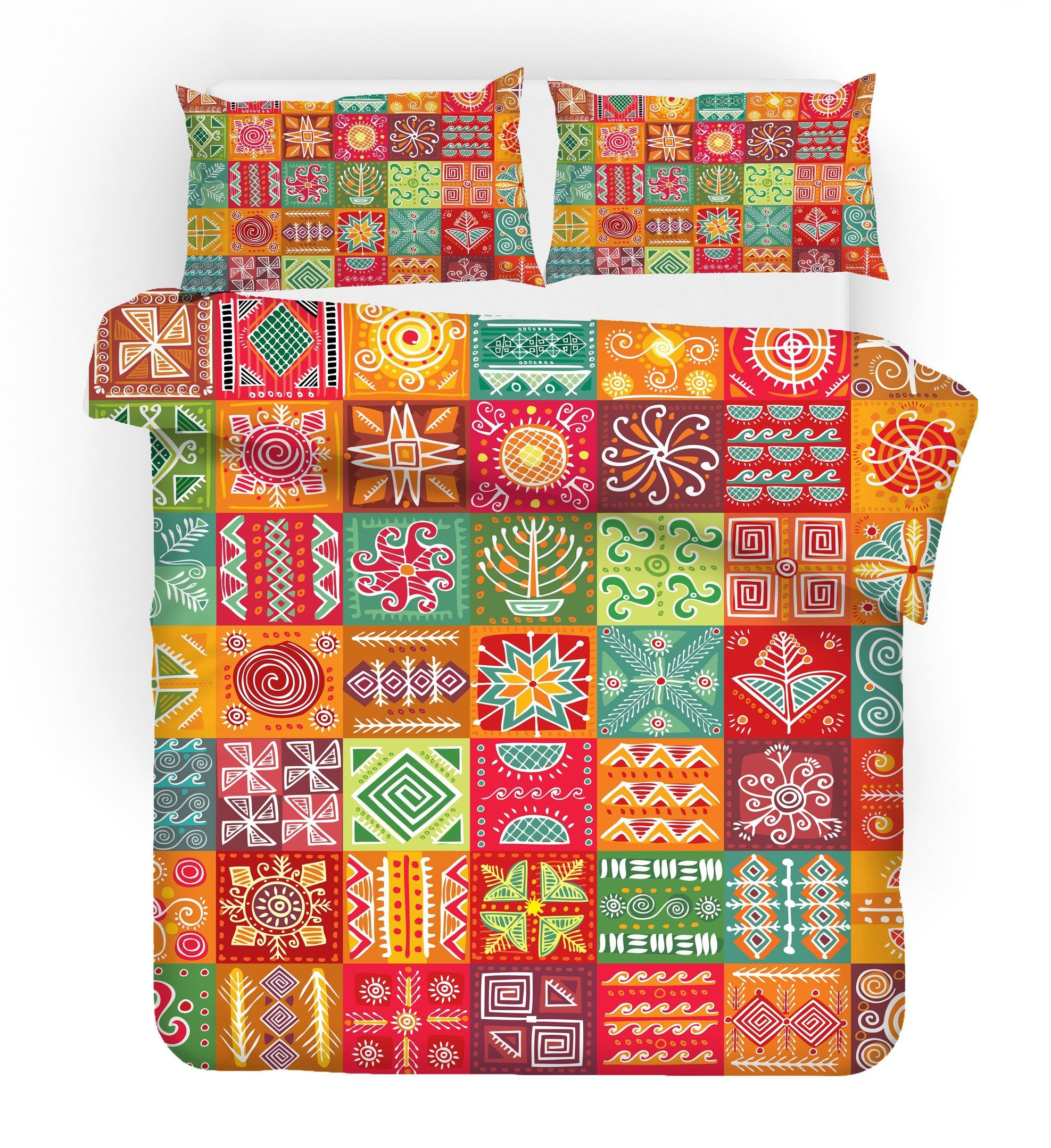 3d Square Floral Pattern Bedding Set