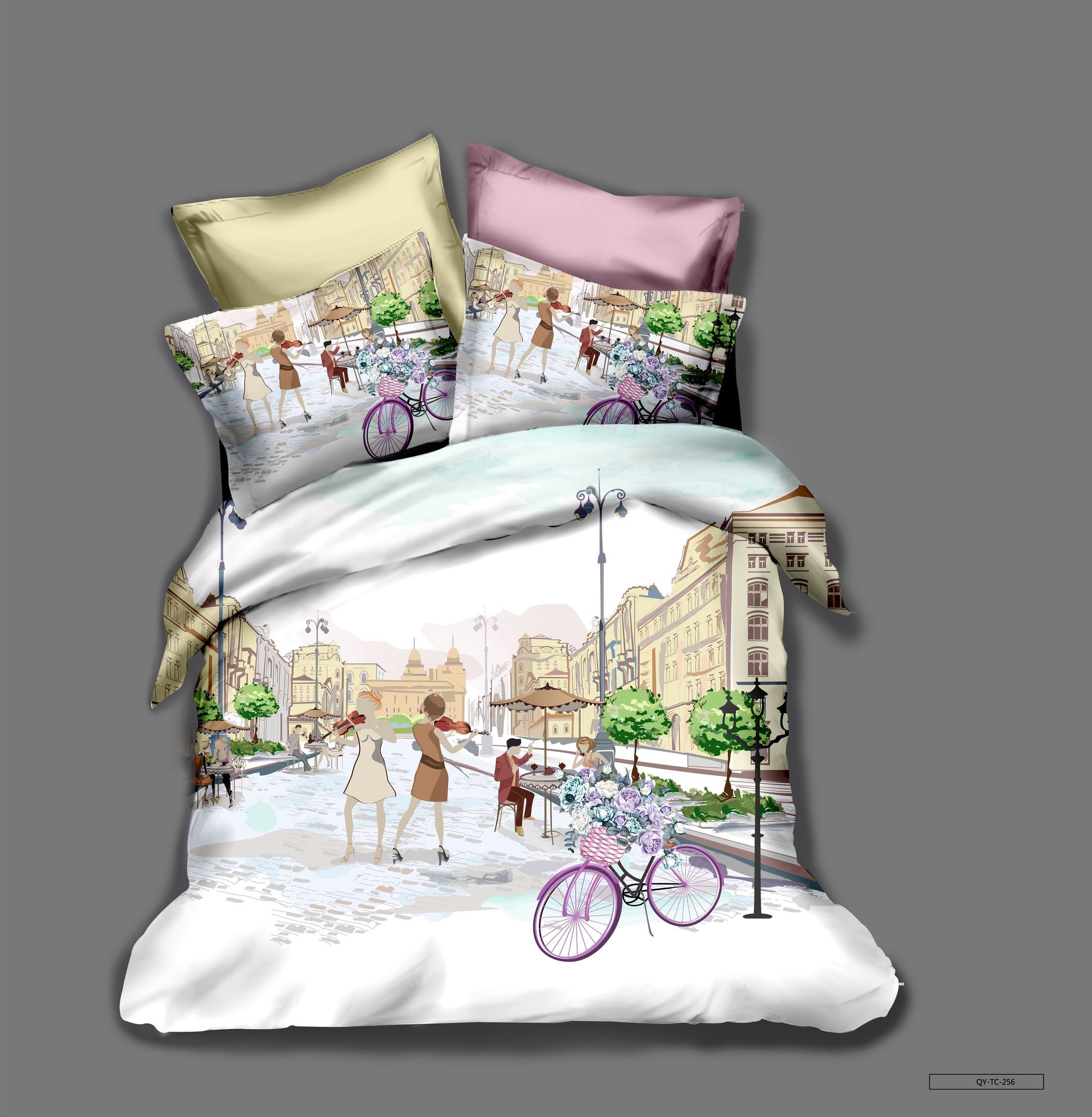 3d Street Sketch Bedding Set