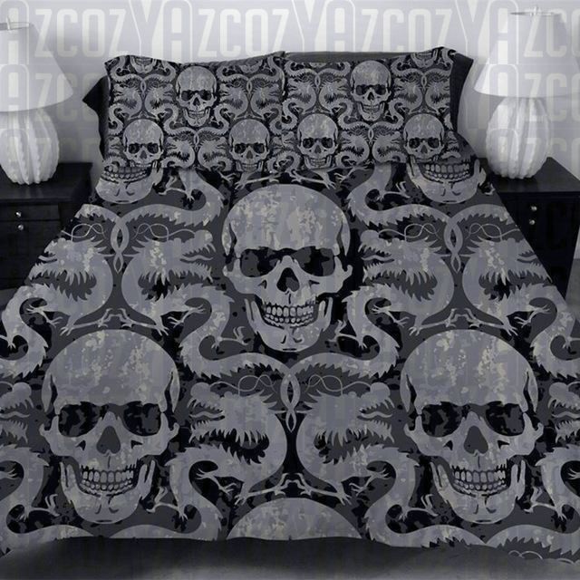3d Sugar Dragon Skull Bedding Set