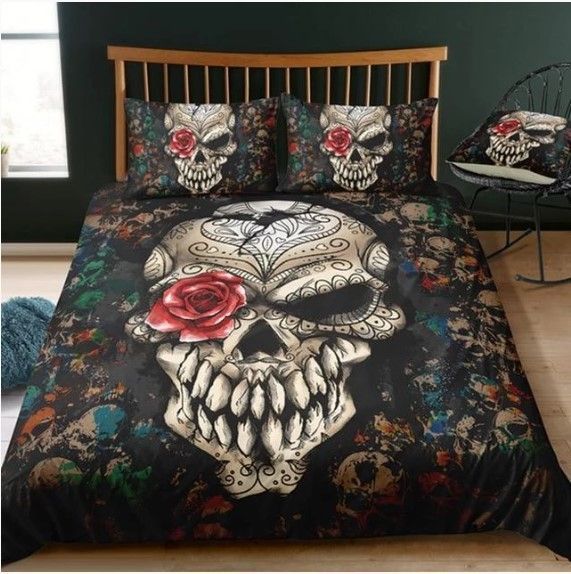 3d Sugar Skull Hunter Bedding Set