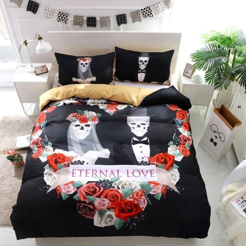 3D Sugar Skull Wedding Bedding Set