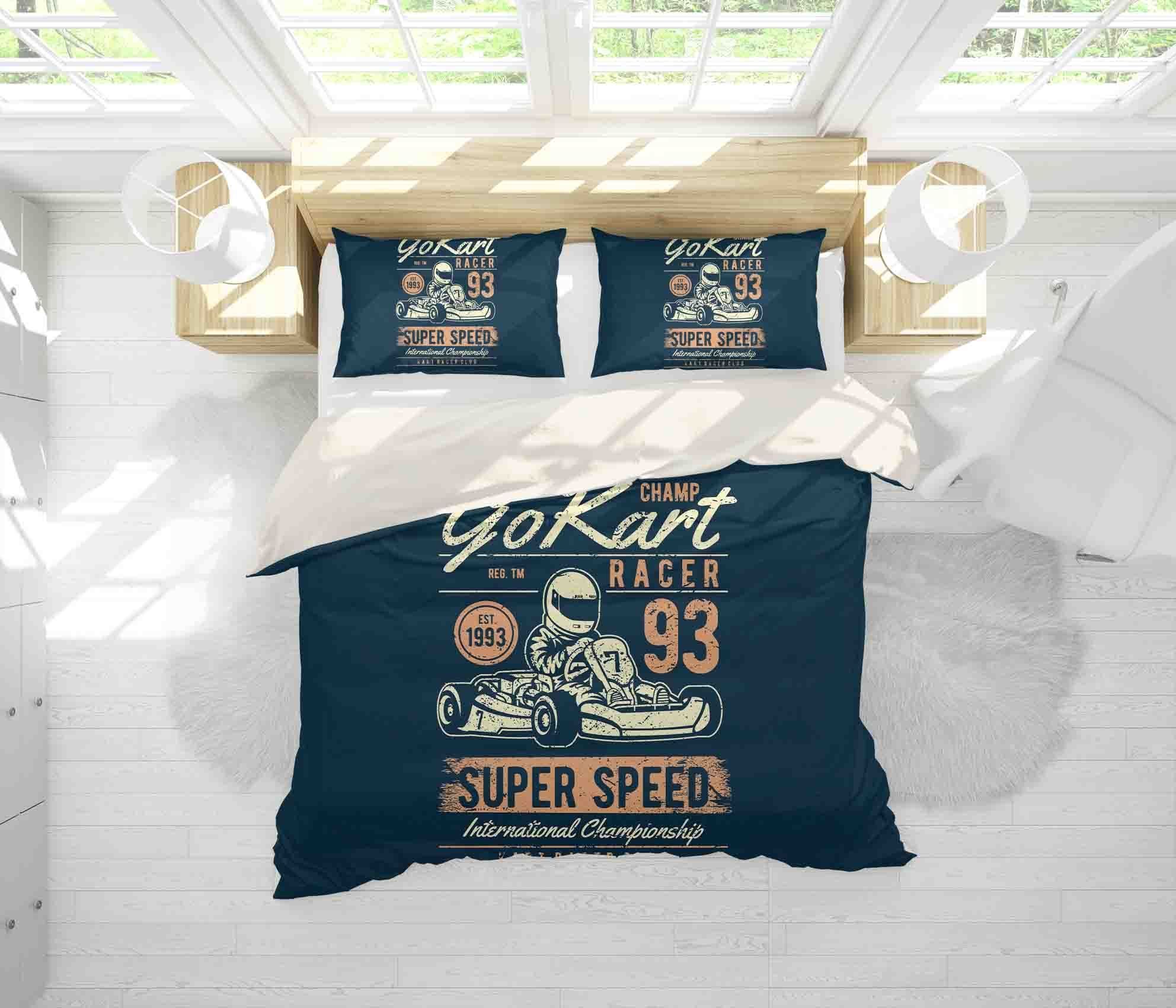 3d Super Speed Kart Bedding Set