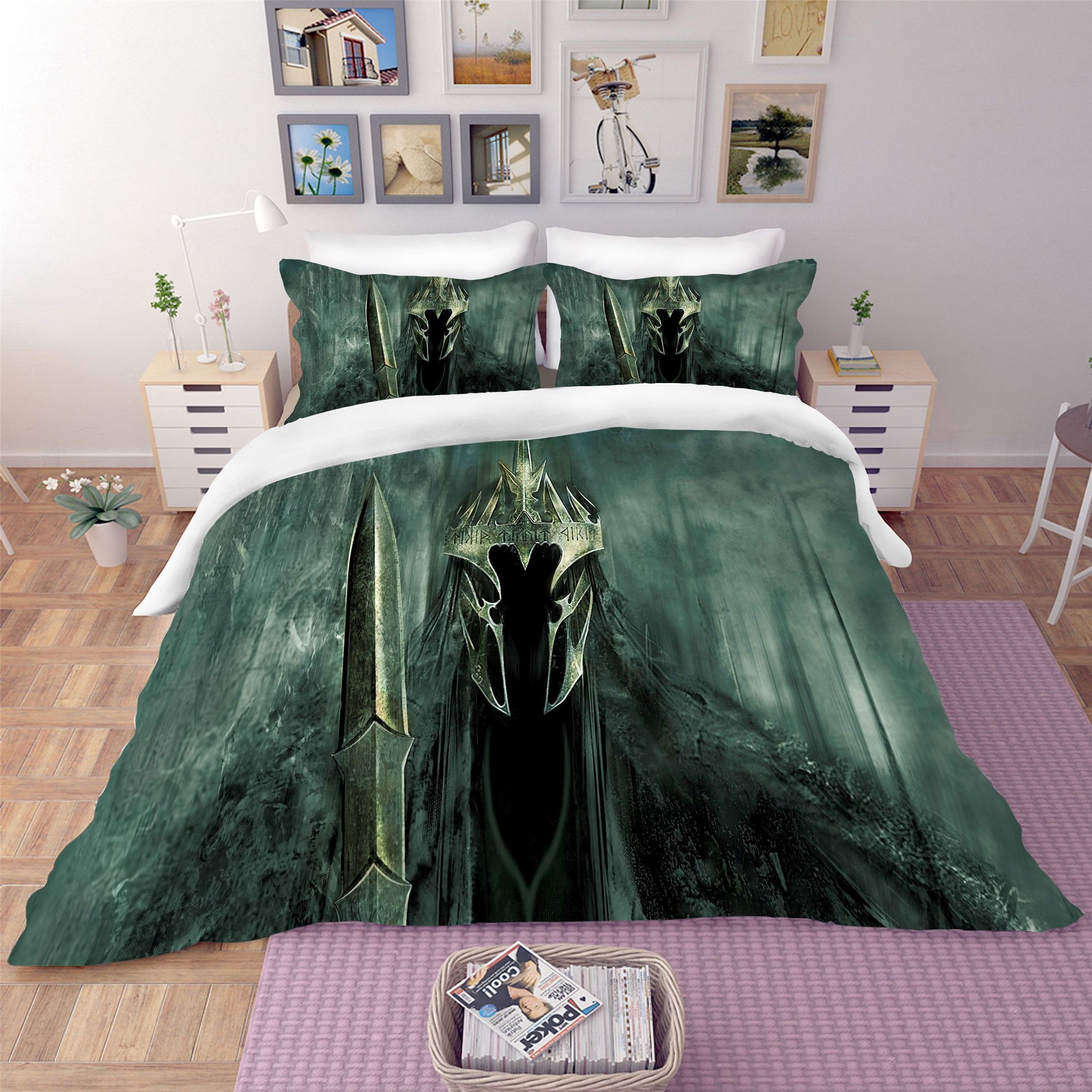 3d Sword Helmet Bedding Set