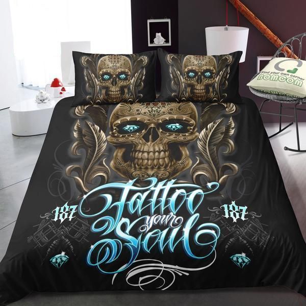 3D Tattoo Your Soul Skull Bedding Set
