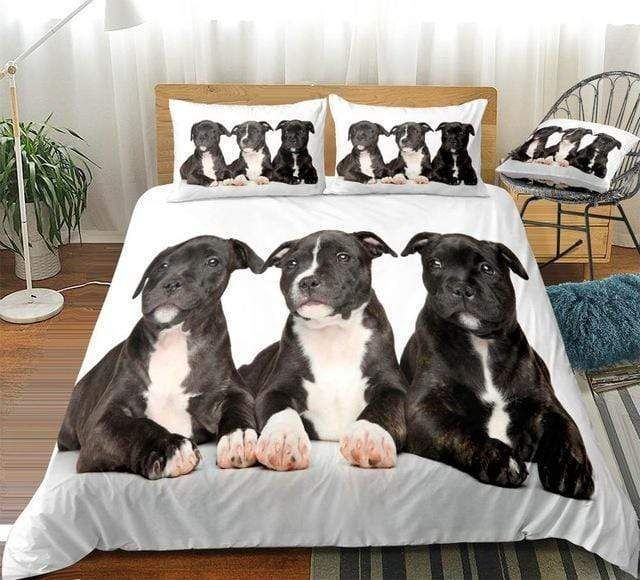 3d Three Black Dogs Bedding Set