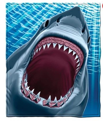 3d Tiger Shark Sherpa Fleece Blanket