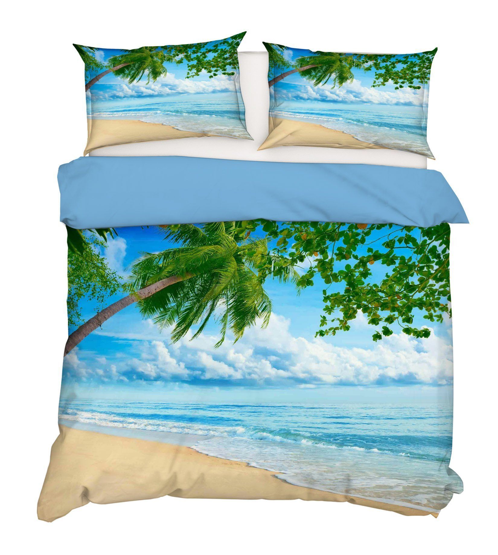3d Tropical Sea Beach Tree Bedding Set