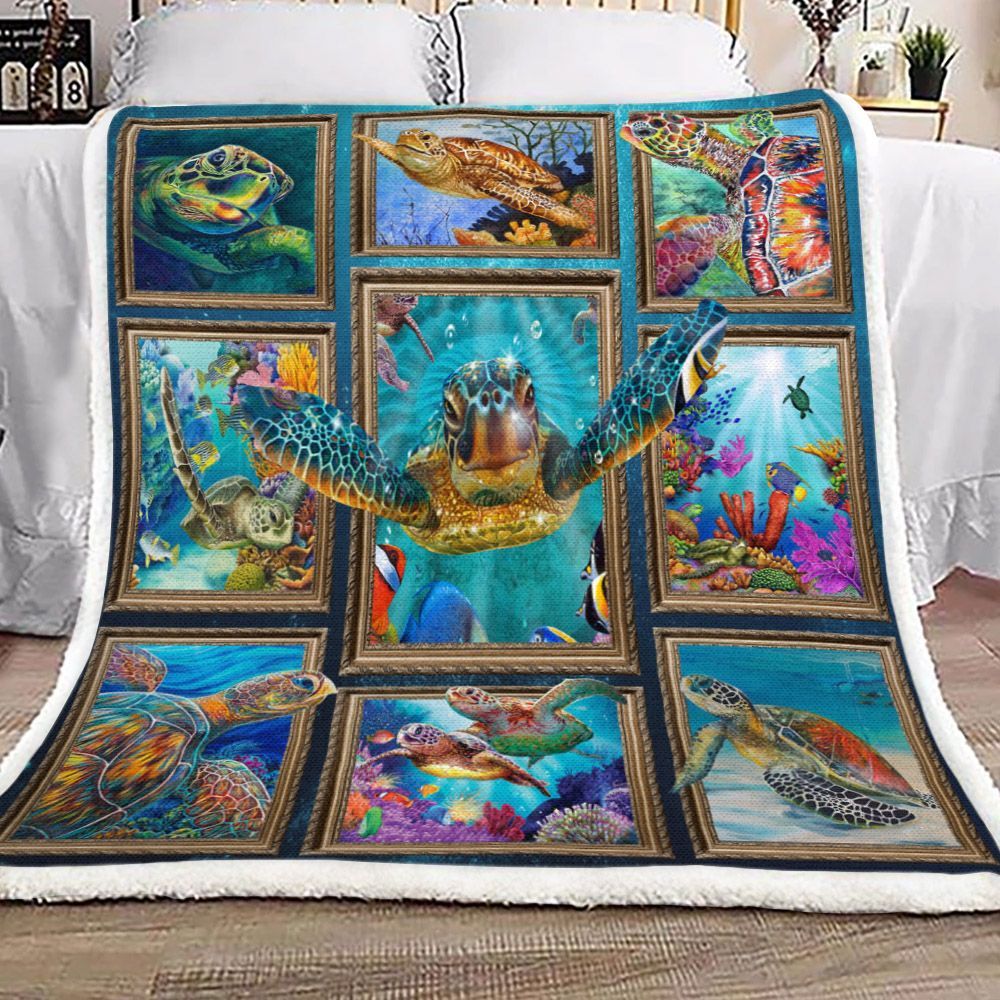 3d Turtle Sherpa Fleece Blanket