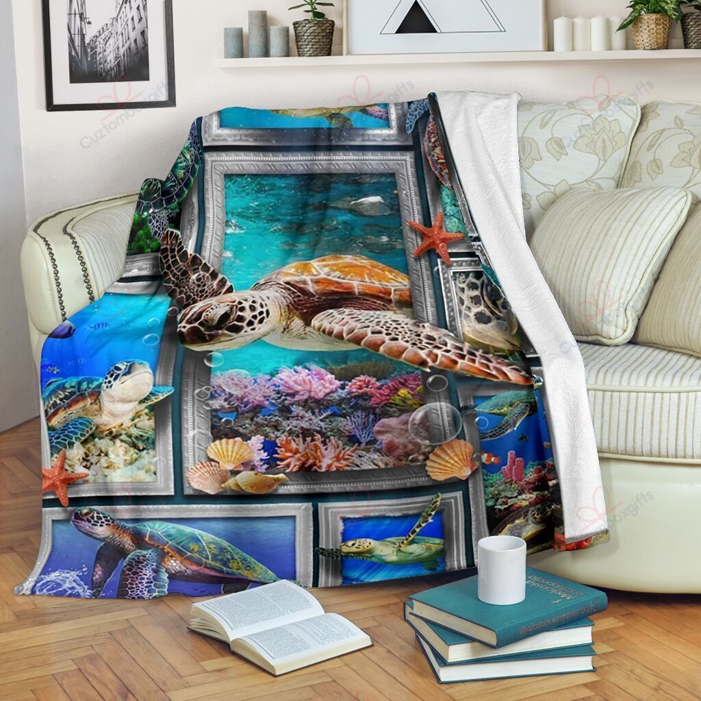 3d Turtle Sherpa Fleece Blanket