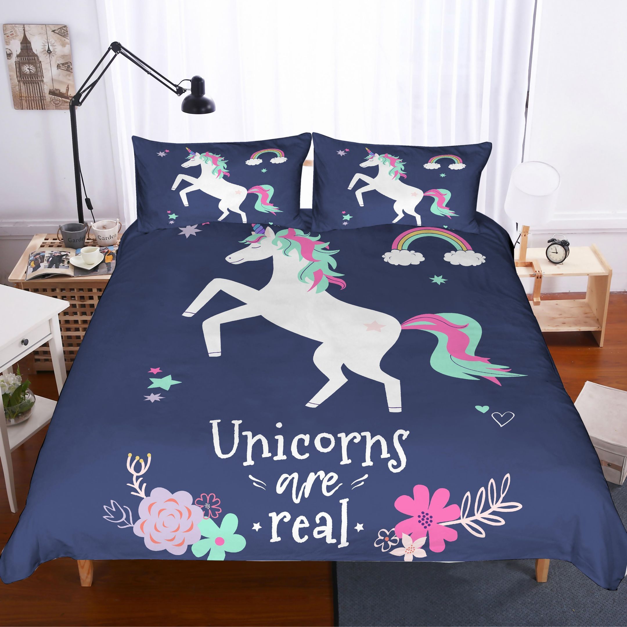 3d Unicorn Are Real Bedding Set