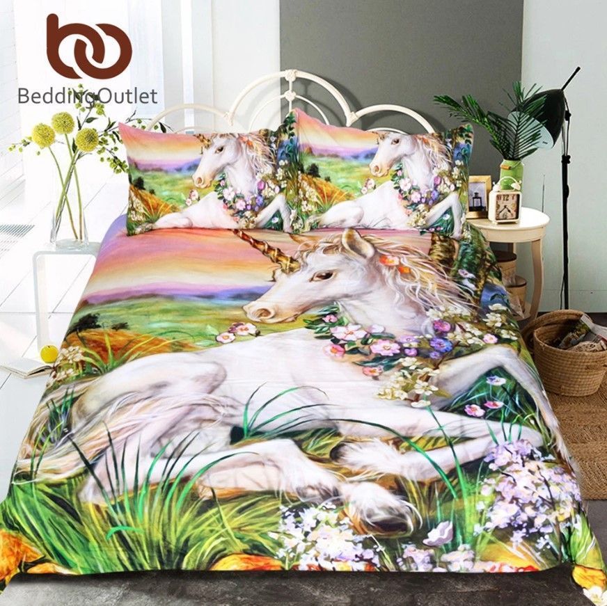 3d Unicorn Bedding Set